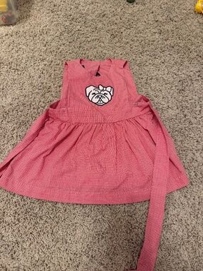 Toddler girl Bulldog Apron dress